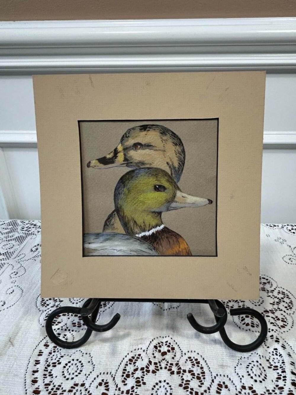 Vintage Carolyn Shores Wright 1987 Signed Original Mallard Duck Watercolor Art